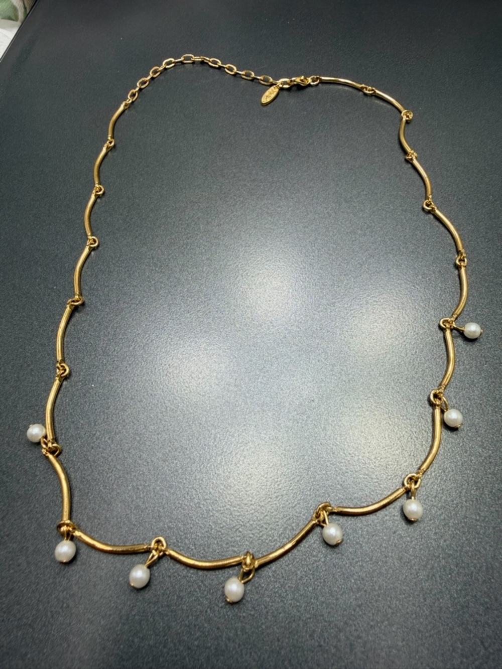 Rachel signed 22kt Gold Pearl Drop Necklace #8SN